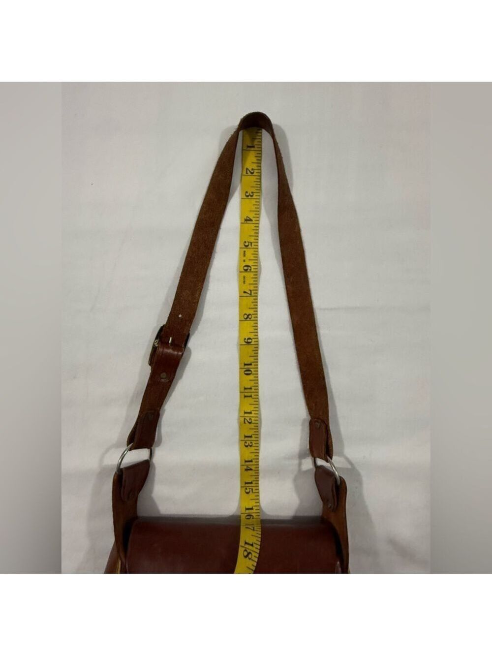 Vintage Handmade Leather Fox Embossed Saddle Bag Boho Rustic Crossbody - Picture 13 of 14